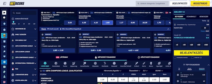 BetScore sportfogadás